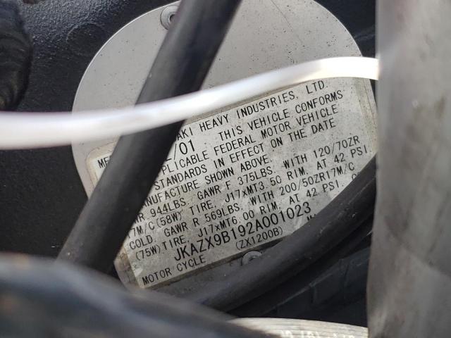 2002 KAWASAKI ZX1200 B JKAZX9B192A001023