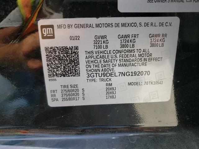 2022 GMC SIERRA LIM 3GTU9DEL7NG192070
