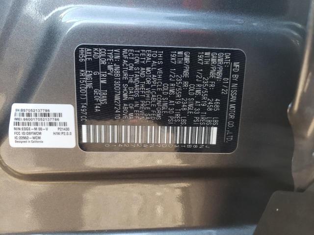 2022 NISSAN ROGUE PLAT JN8BT3DD7NW272410