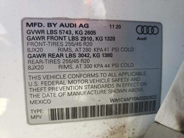2021 AUDI SQ5 PRESTI WA1C4AFY0M2032522