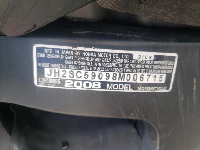 2008 HONDA CBR1000 RR - JH2SC59098M006715