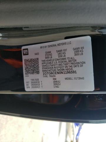 2022 GMC CANYON ELE 1GTG6CEN0N1196591