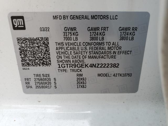 2022 GMC SIERRA LIM 1GTR9GEK4NZ222382