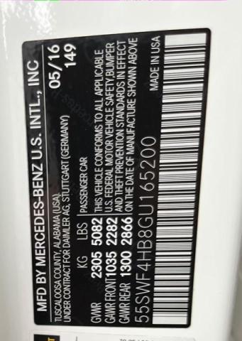 2016 MERCEDES-BENZ C 350E 55SWF4HB8GU165200