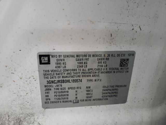 2017 CHEVROLET TRAX PREMI 3GNCJRSB0HL189574
