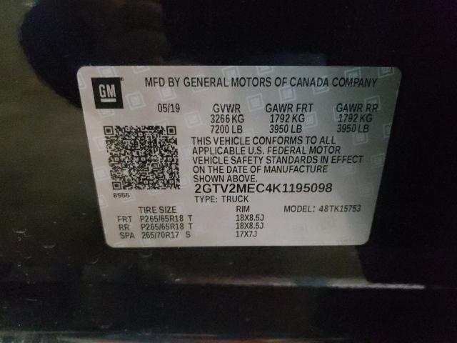 2019 GMC SIERRA LIM 2GTV2MEC4K1195098