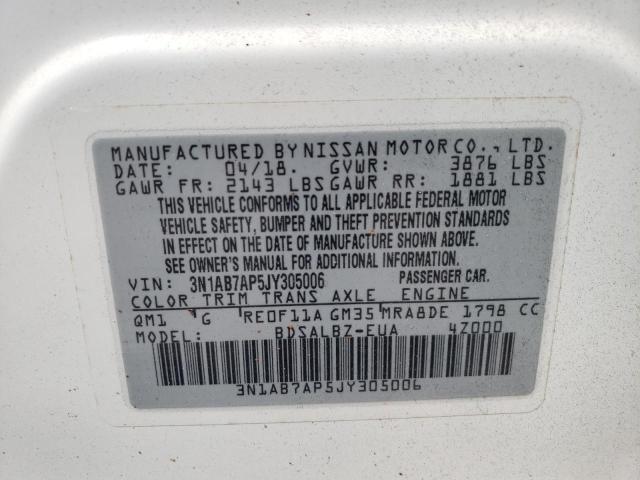 2018 NISSAN SENTRA S/S 3N1AB7AP5JY305006