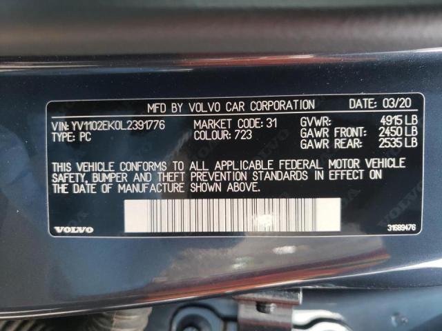 2020 VOLVO V60 T5 MOM YV1102EK0L2391776