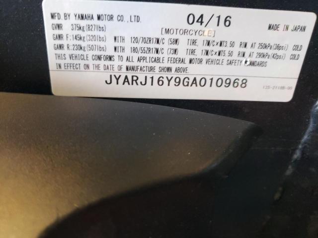 2016 YAMAHA YZFR6 C JYARJ16Y9GA010968