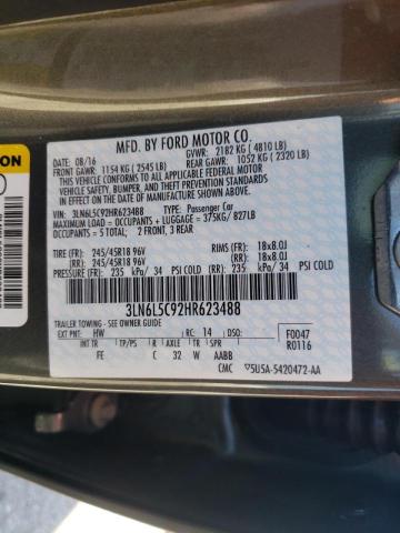 2017 LINCOLN MKZ SELECT 3LN6L5C92HR623488