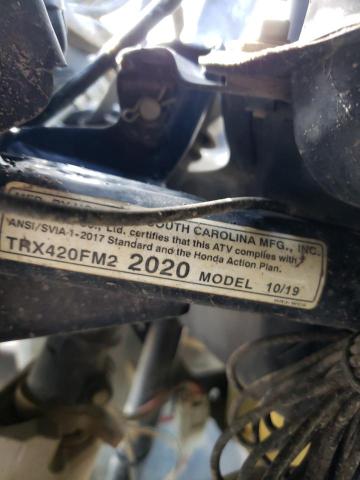 2020 HONDA TRX420 FM 1HFTE40LXL4601774