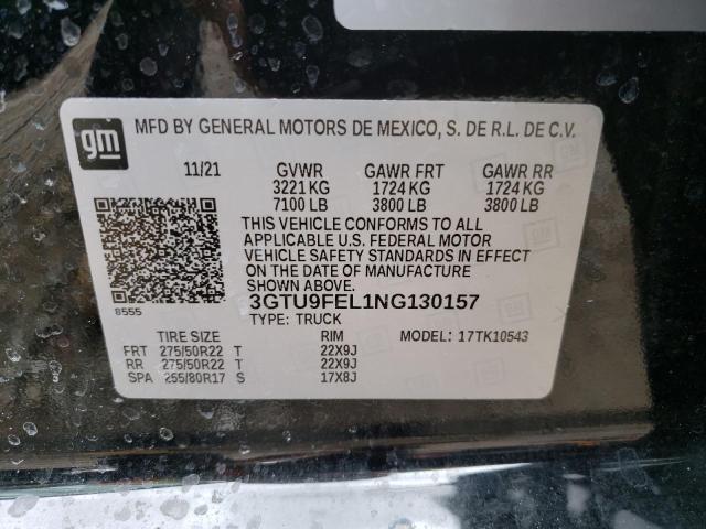 2022 GMC SIERRA LIM 3GTU9FEL1NG130157