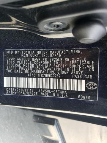 2017 TOYOTA CAMRY LE/X 4T1BF1FK7HU633262