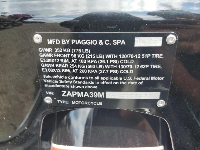 2020 VESPA SCOOTER ZAPMA39M3L5200768