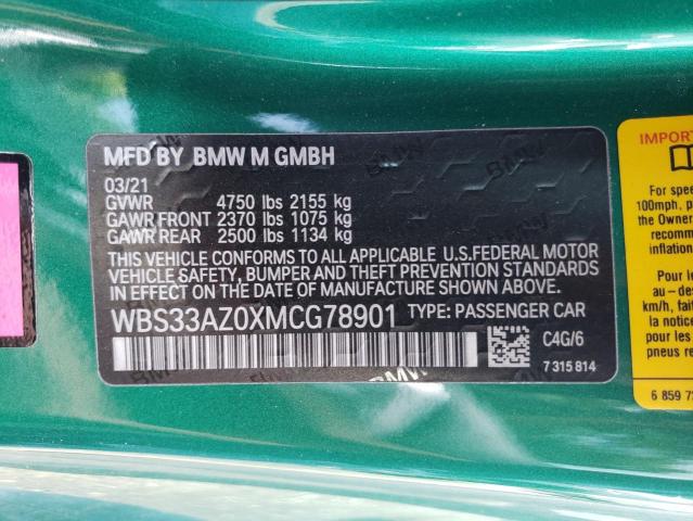 2021 BMW M4 COMPETI WBS33AZ0XMCG78901