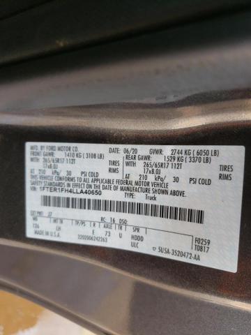 2020 FORD RANGER 1FTER1FH4LLA40650