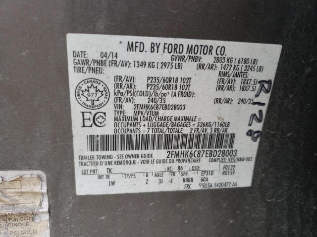 2FMHK6C87EBD28003 Ford FLEX SEL
