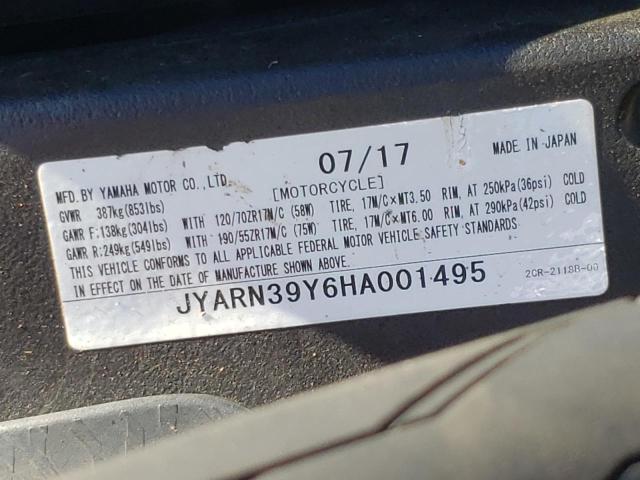 2017 YAMAHA YZFR1 C JYARN39Y6HA001495
