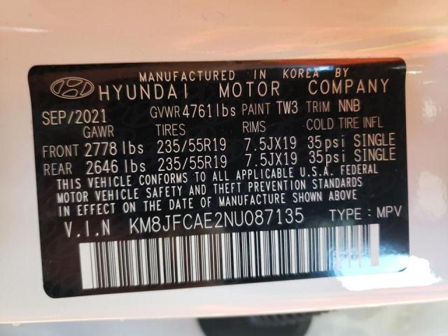 2022 HYUNDAI TUCSON N L KM8JFCAE2NU087135