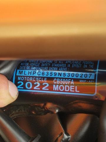 2022 HONDA CB500 FA MLHPC6359N5300207