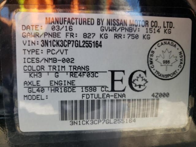 2016 NISSAN MICRA 3N1CK3CP7GL255164