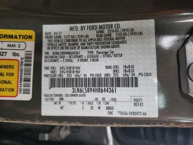 2017 LINCOLN MKZ PREMIE 3LN6L5B94HR644361
