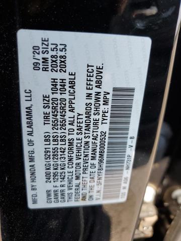 2021 HONDA PASSPORT T 5FNYF8H96MB000532