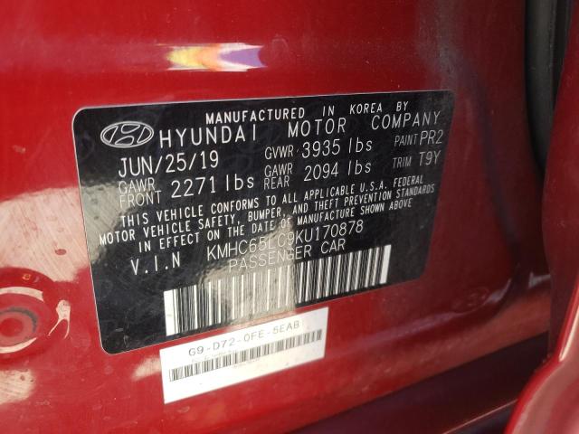2019 HYUNDAI IONIQ BLUE - KMHC65LC9KU170878