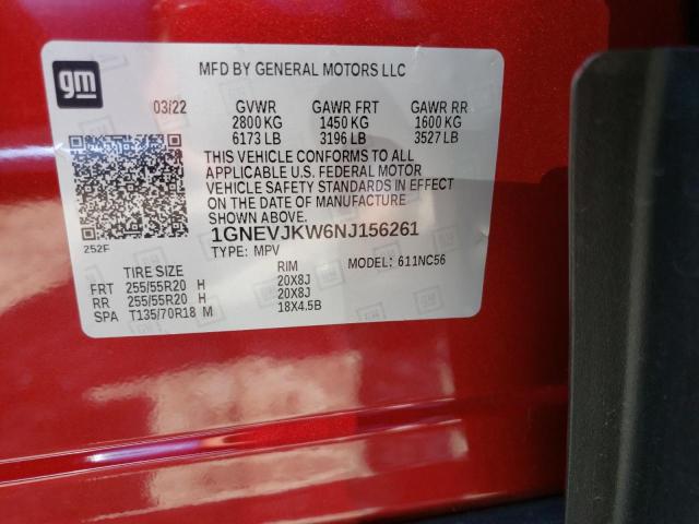 2022 CHEVROLET TRAVERSE R 1GNEVJKW6NJ156261
