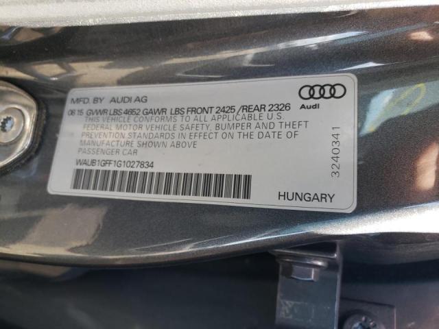 2016 AUDI S3 PREMIUM WAUB1GFF1G1027834