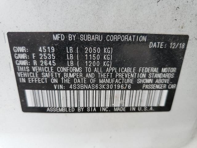 2019 SUBARU LEGACY SPO 4S3BNAS63K3019676