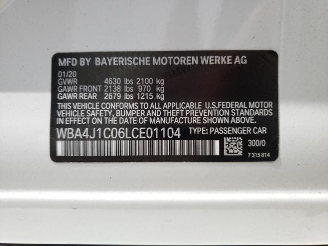 WBA4J1C06LCE01104 BMW 4 Series 430I GRAN 10