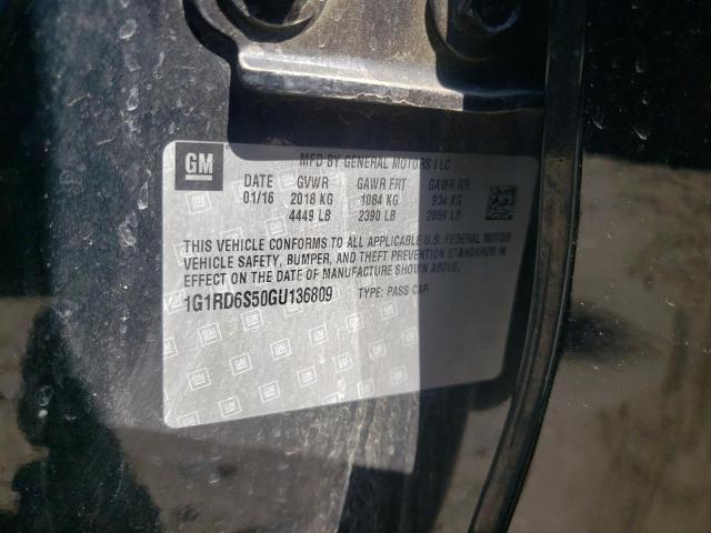 2016 CHEVROLET VOLT LTZ 1G1RD6S50GU136809