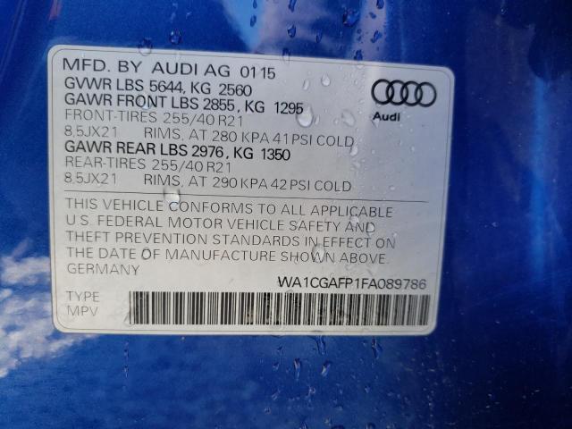 2015 AUDI SQ5 PREMIU WA1CGAFP1FA089786