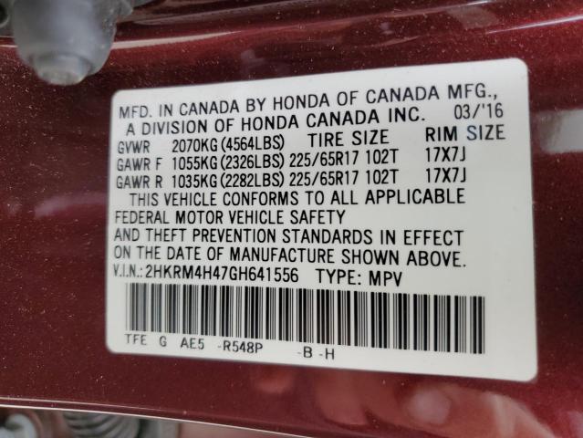 2016 HONDA CR-V SE - 2HKRM4H47GH641556