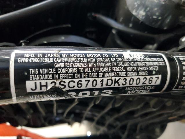 2013 HONDA VT1300 CS JH2SC6701DK300267