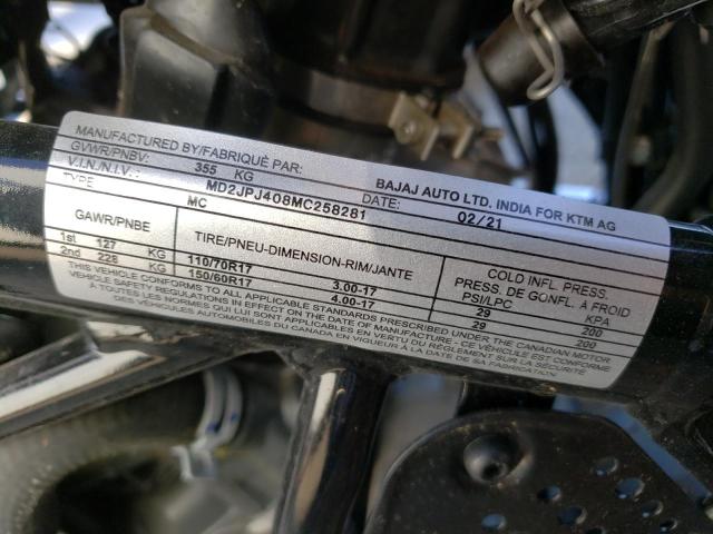 2021 KTM 390 DUKE MD2JPJ408MC258281