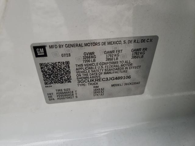 2018 CHEVROLET SILVER1500 3GCUKREC3JG489106