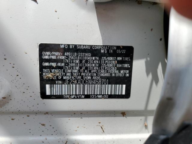 JF2SKADC6NH458701 Subaru Forester Premium