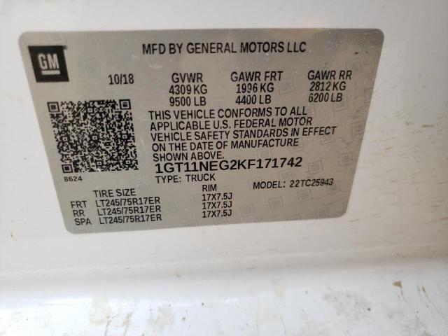 2019 GMC SIERRA C25 1GT11NEG2KF171742