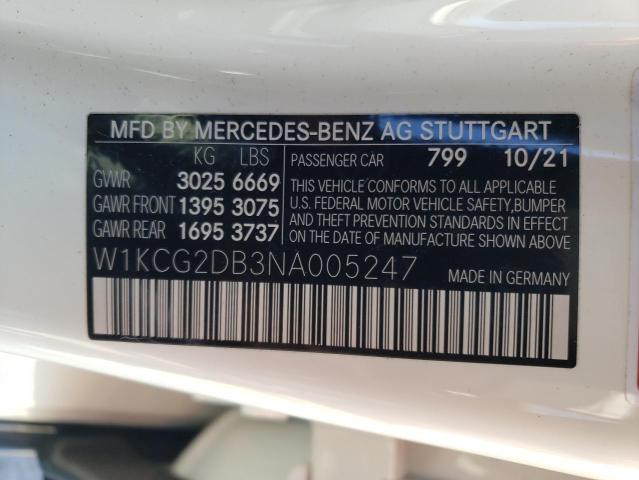 2022 MERCEDES-BENZ EQS 450+ W1KCG2DB3NA005247