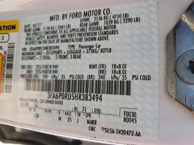 2017 FORD FUSION TIT 3FA6P0RU5HR383494