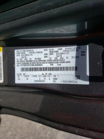 2022 FORD RANGER 1FTER1FH1NLD29424