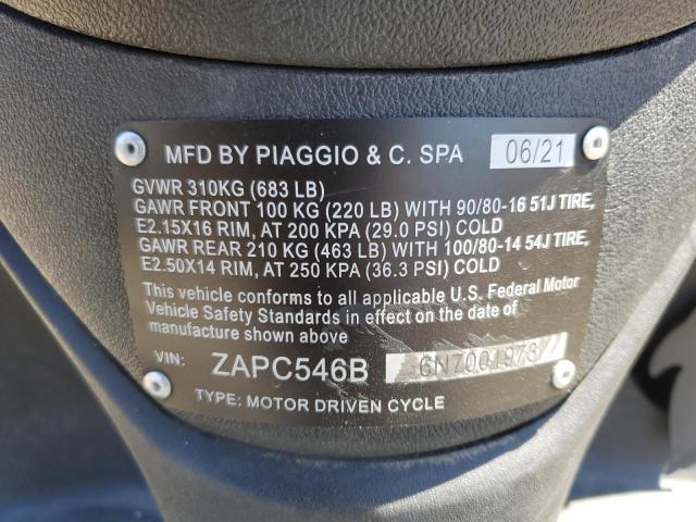 2022 VESPA PIAGGIO ZAPC546B6N7001973