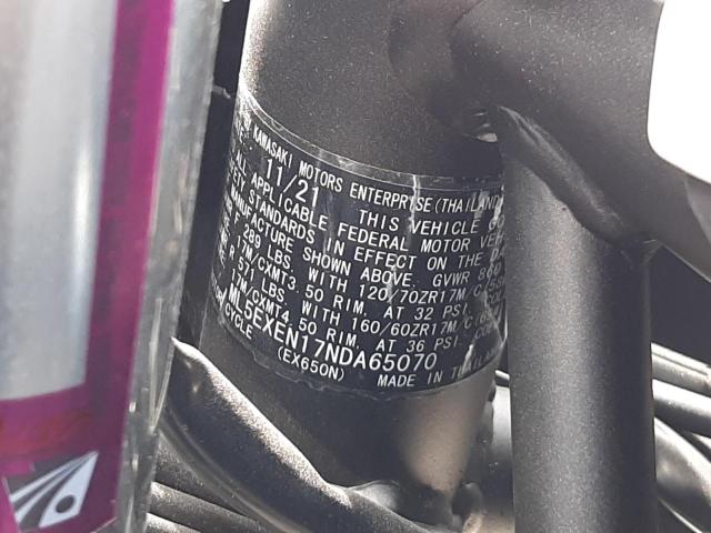 2022 KAWASAKI EX650 N - ML5EXEN17NDA65070