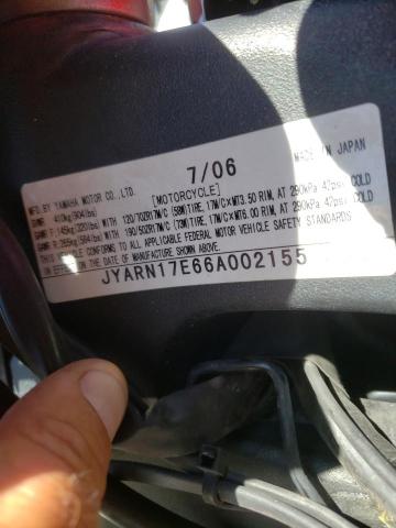 2006 YAMAHA FZ1 S JYARN17E66A002155