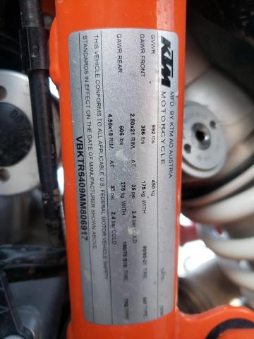 2021 KTM 890 ADVENT VBKTR6409MM806917