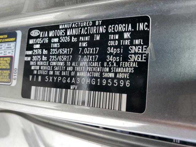 5XYPG4A30HG195596 KIA SORENTO LX