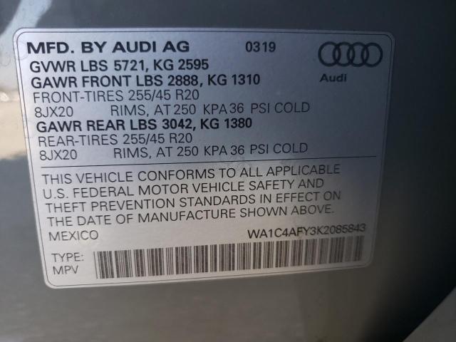 2019 AUDI SQ5 PRESTI WA1C4AFY3K2085843