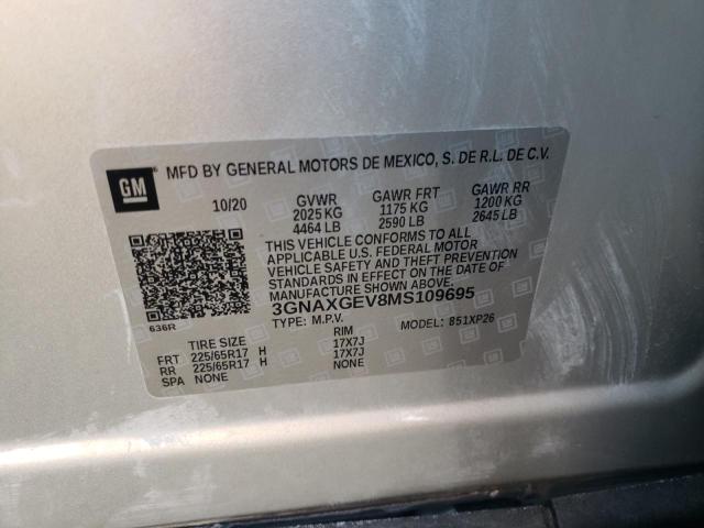 2021 CHEVROLET EQUINOX L 3GNAXGEV8MS109695